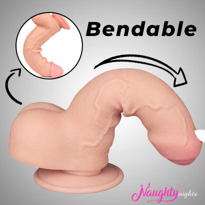 Realistic 7 Inch Dildo with Foreskin - Flesh Coloured 100% Real Skin Feeling